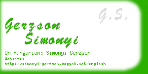 gerzson simonyi business card